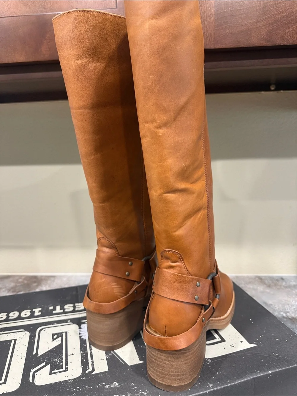 dingo Cognac Tan Over-the-Knee Leather Riding Boots
